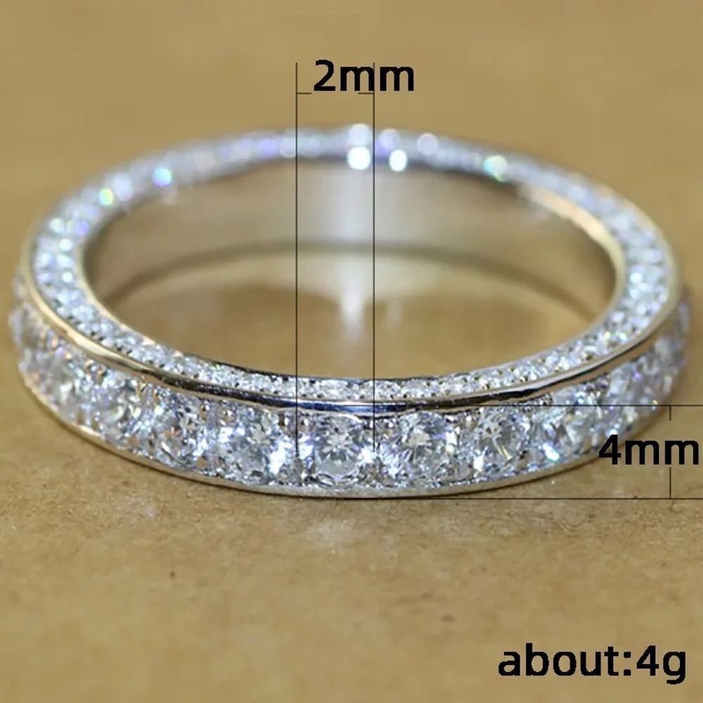 💎A067💎 ELEGANT 18K WHITE GOLD PAVE INFINITY DIAMOND RING - Picture 5 of 7